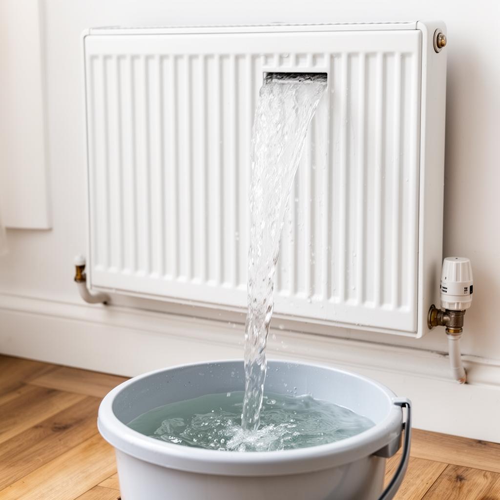Clean modern heating installation after power flushing.